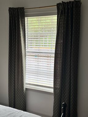 Olive Green Mud Cloth Ticked Pattern Light Filtering 52” x 84” Curtains